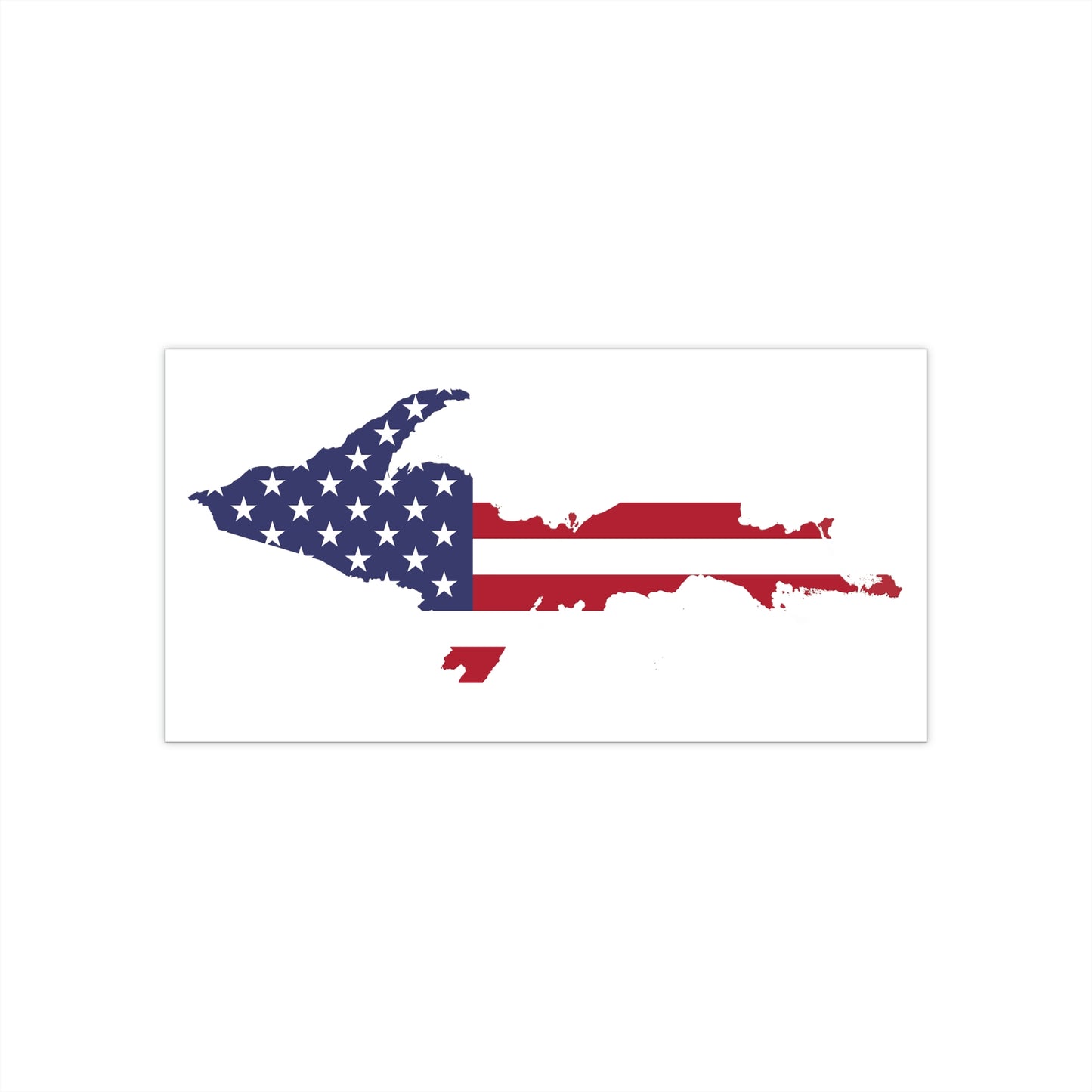 Michigan Upper Peninsula Bumper Stickers (w/ UP USA Flag Outline) | White Background