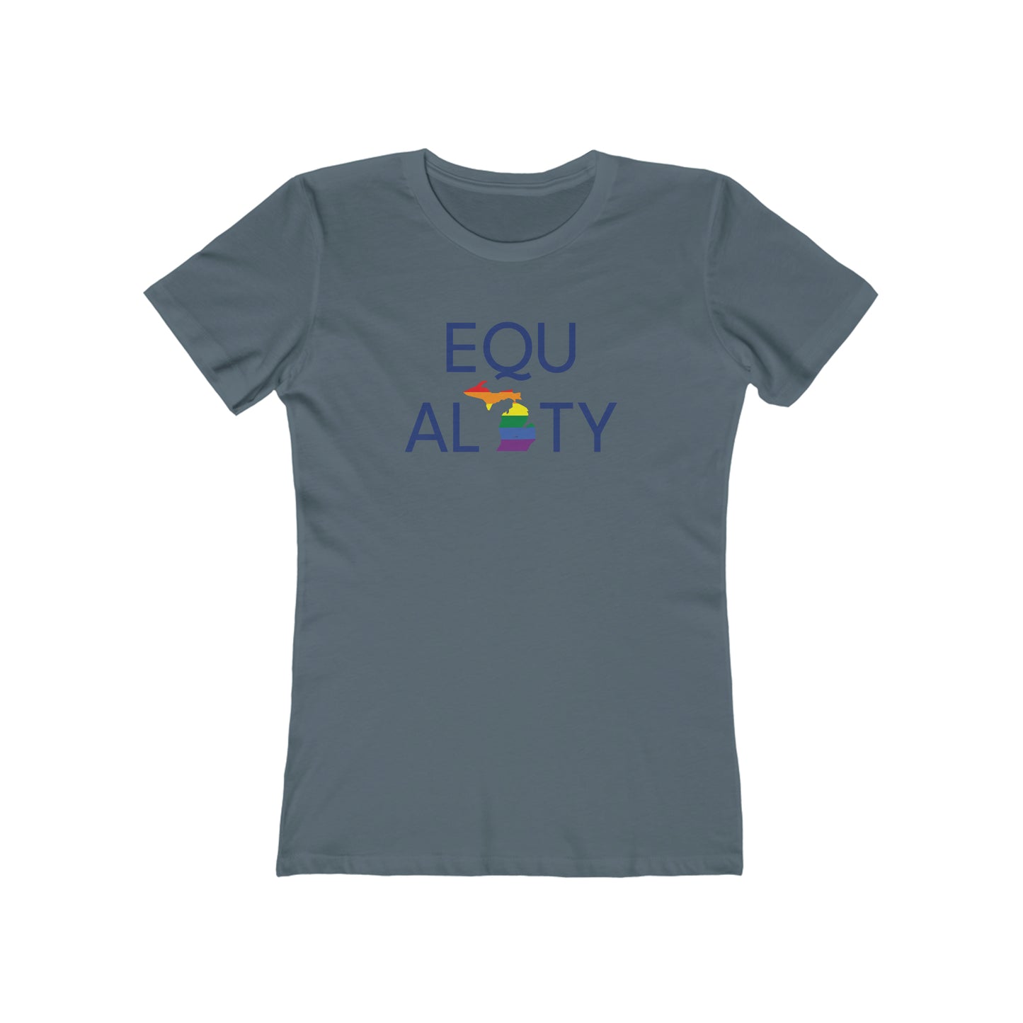 'Equality' T-Shirt (w/ LGBTQ Pride Colors) | Women's Boyfriend Cut