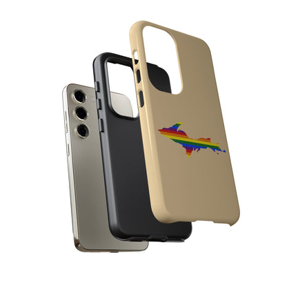 Michigan Upper Peninsula Tough Phone Case (Maple Color w/ UP Pride Flag Outline) | Samsung & Pixel Android