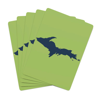 Michigan Upper Peninsula Poker Cards (Gooseberry Green w/ Navy UP Outline)