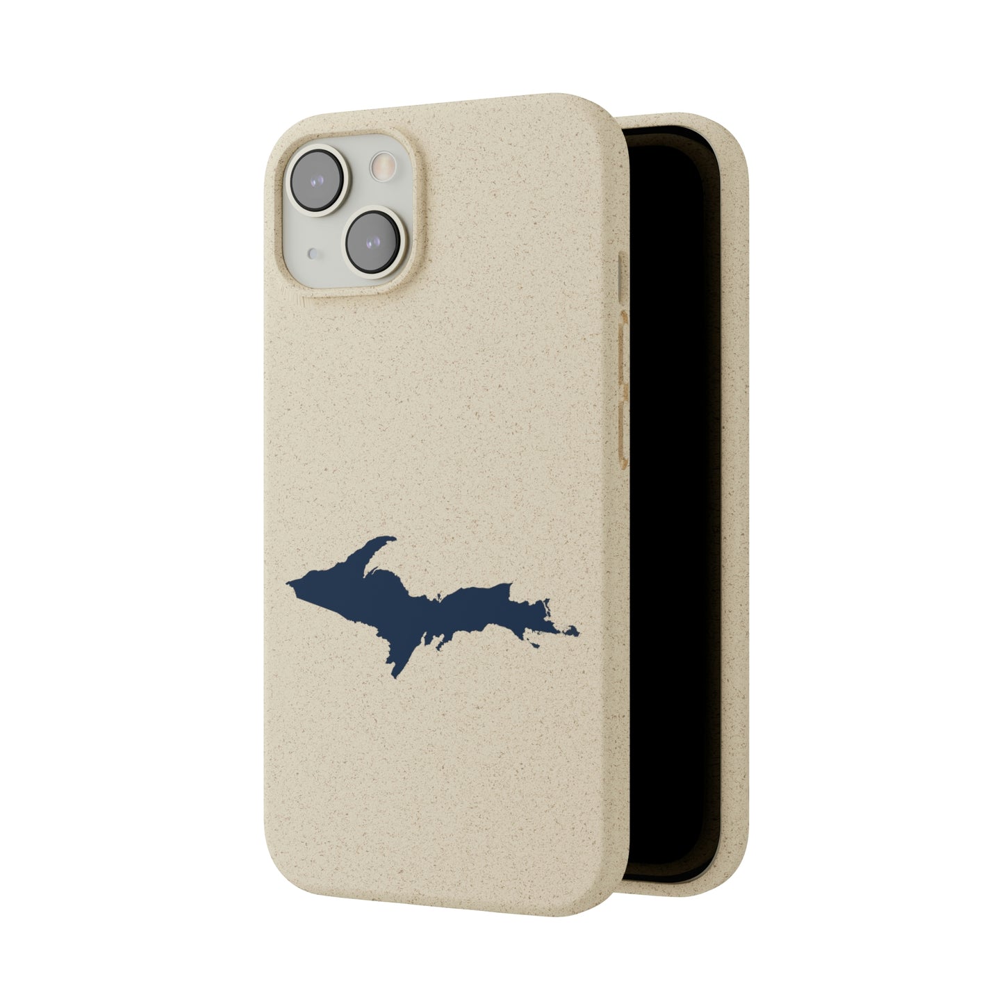 Michigan Upper Peninsula Biodegradable Phone Cases (w/ Navy UP Outline) | Apple iPhone