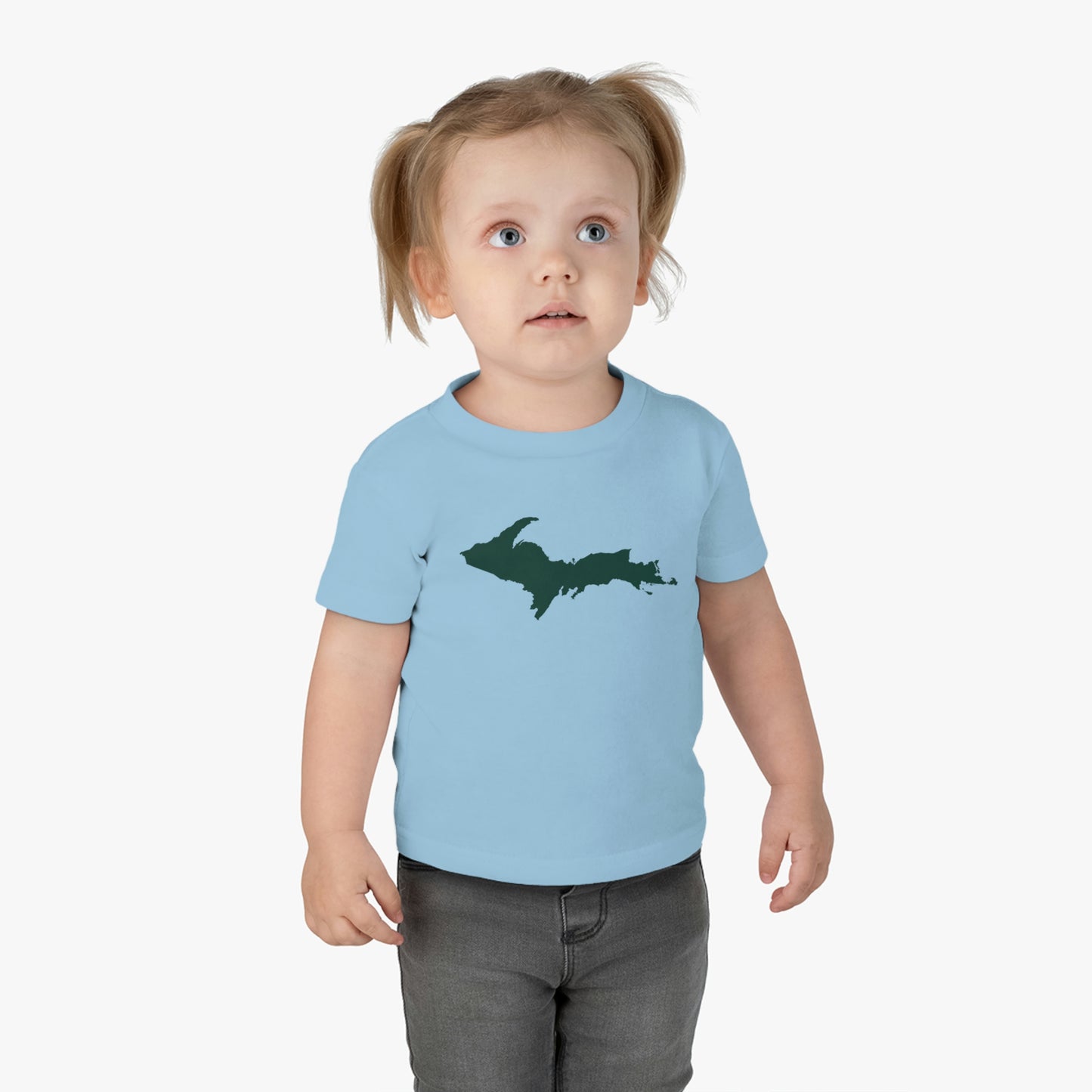 Michigan Upper Peninsula Infant T-Shirt (w/ Green UP Outline) | Short Sleeve