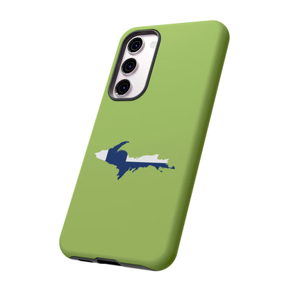 Michigan Upper Peninsula Tough Phone Case (Gooseberry Green w/ UP Finland Flag Outline) | Samsung & Pixel Android