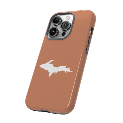 Michigan Upper Peninsula Tough Phone Case (Copper Color w/ UP Outline) | Apple iPhone