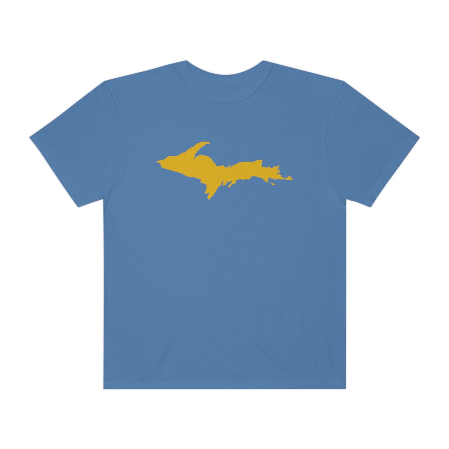 Michigan Upper Peninsula T-Shirt (w/ Gold UP Outline) | Unisex Garment-Dyed