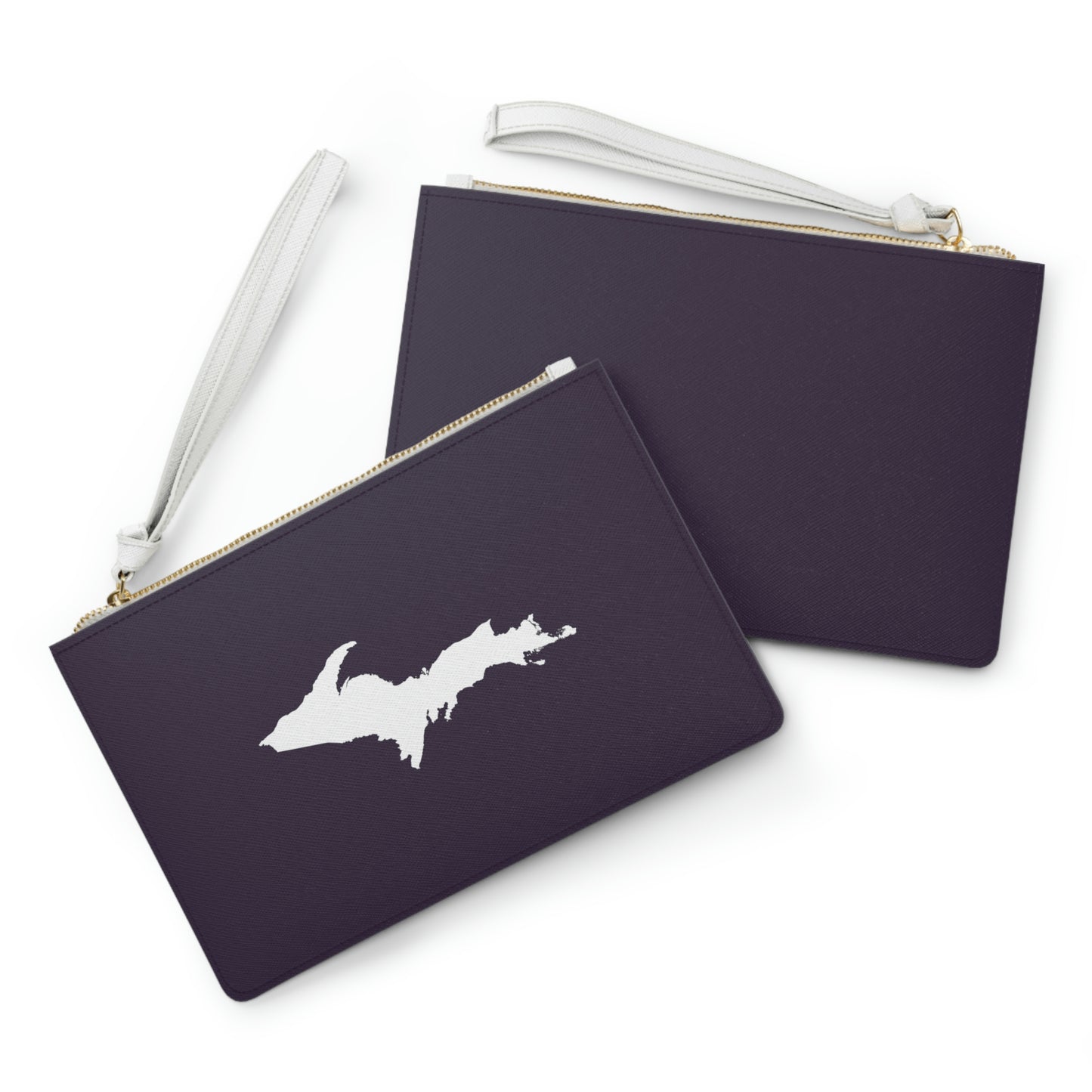 Michigan Upper Peninsula Clutch Bag (Blackcurrant w/UP Outline)