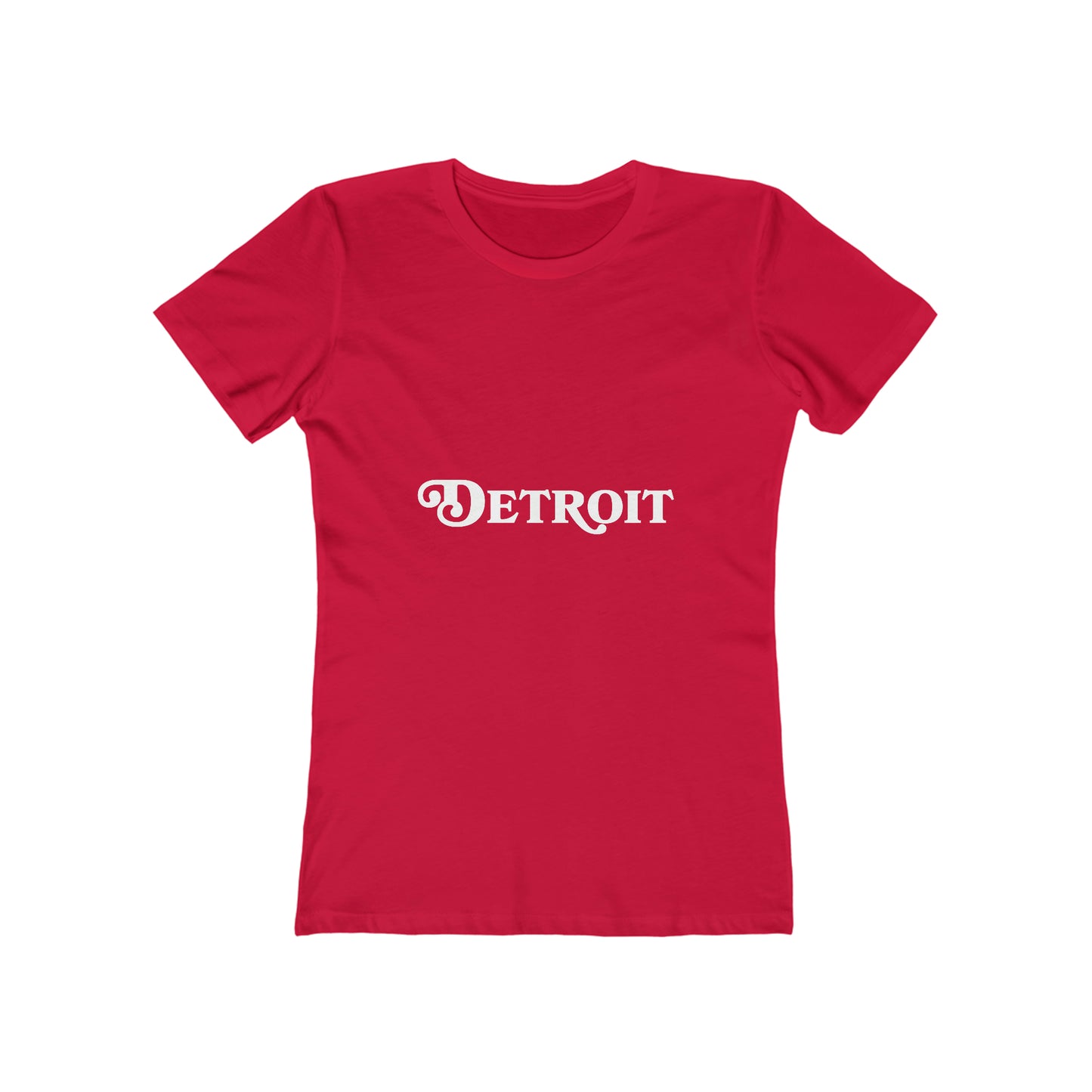 'Detroit' T-Shirt (Sloped Roman Font) | Women's Boyfriend Cut