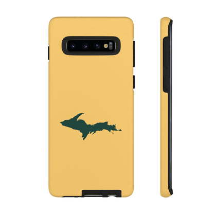 Michigan Upper Peninsula Tough Phone Case (Citrine w/ Green UP Outline) | Samsung & Pixel Android