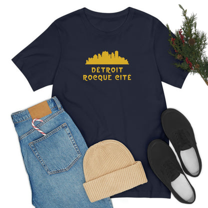 'Détroit Rocque Cité' with Skyline T-Shirt | Unisex Standard Fit