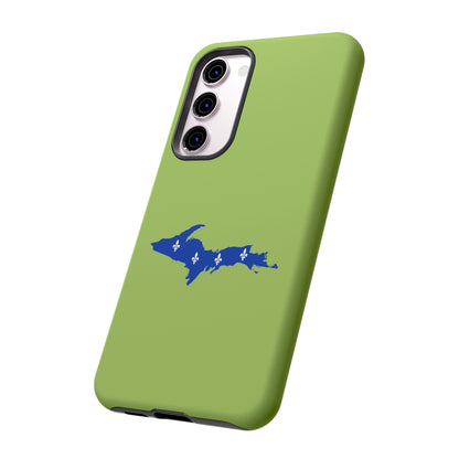 Michigan Upper Peninsula Tough Phone Case (Gooseberry Green w/ UP Quebec Flag Outline) | Samsung & Pixel Android