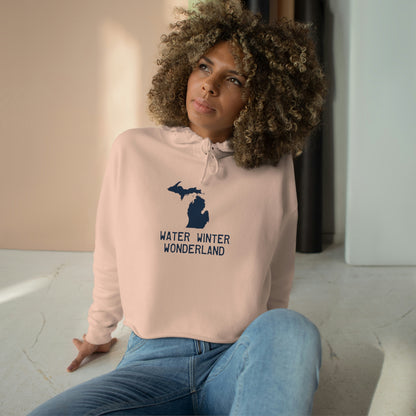 Michigan 'Winter Water Wonderland' Hoodie  | Women's Cropped Relaxed Fit