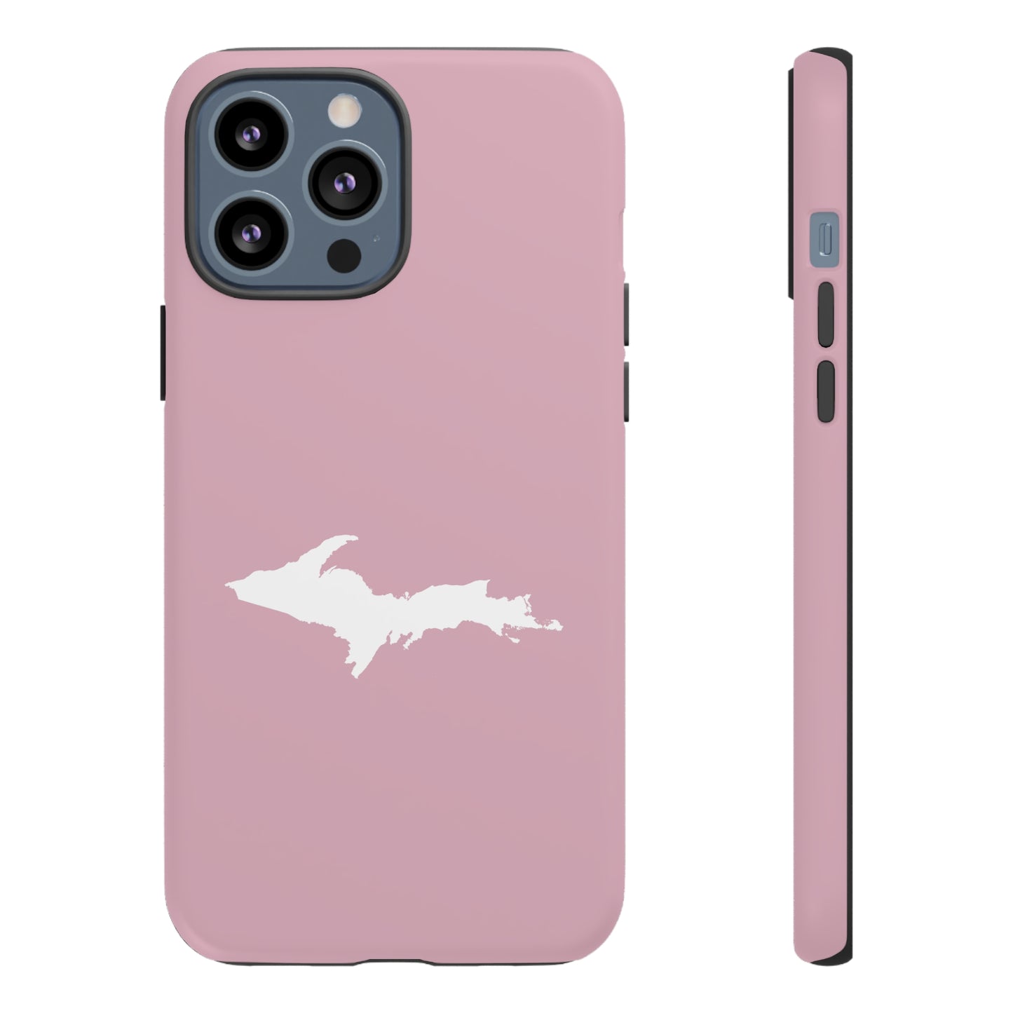 Michigan Upper Peninsula Tough Phone Case (Pink w/ UP Outline) | Apple iPhone