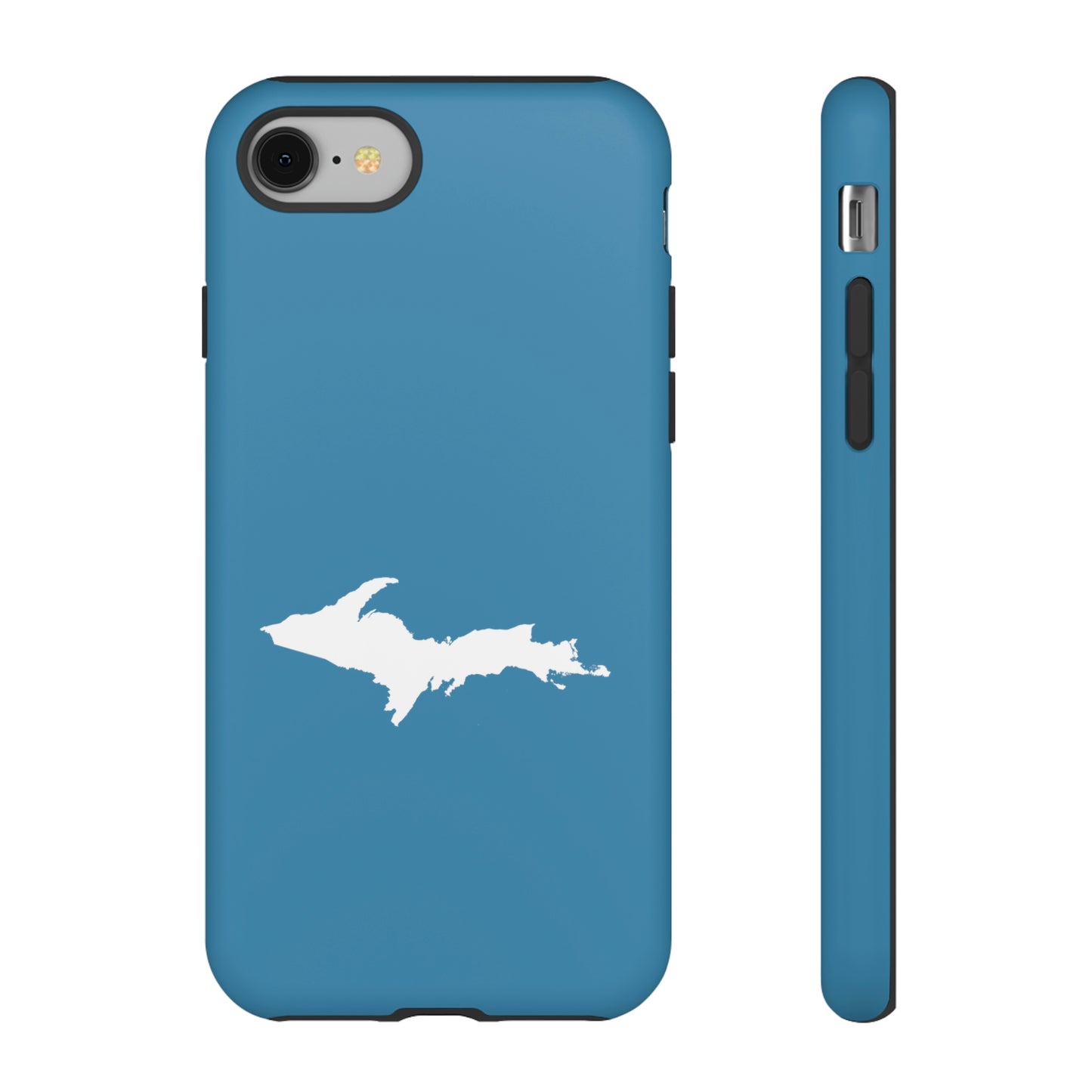 Michigan Upper Peninsula Tough Phone Case (Lake Michigan Blue w/ UP Outline) | Apple iPhone