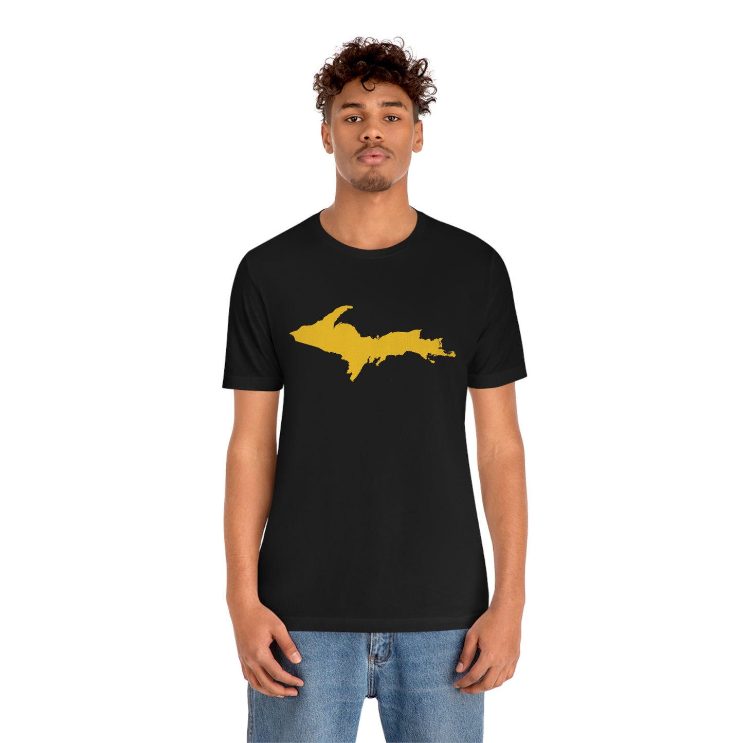 Michigan Upper Peninsula T-Shirt (w/ Gold UP Outline) | Unisex Standard Fit