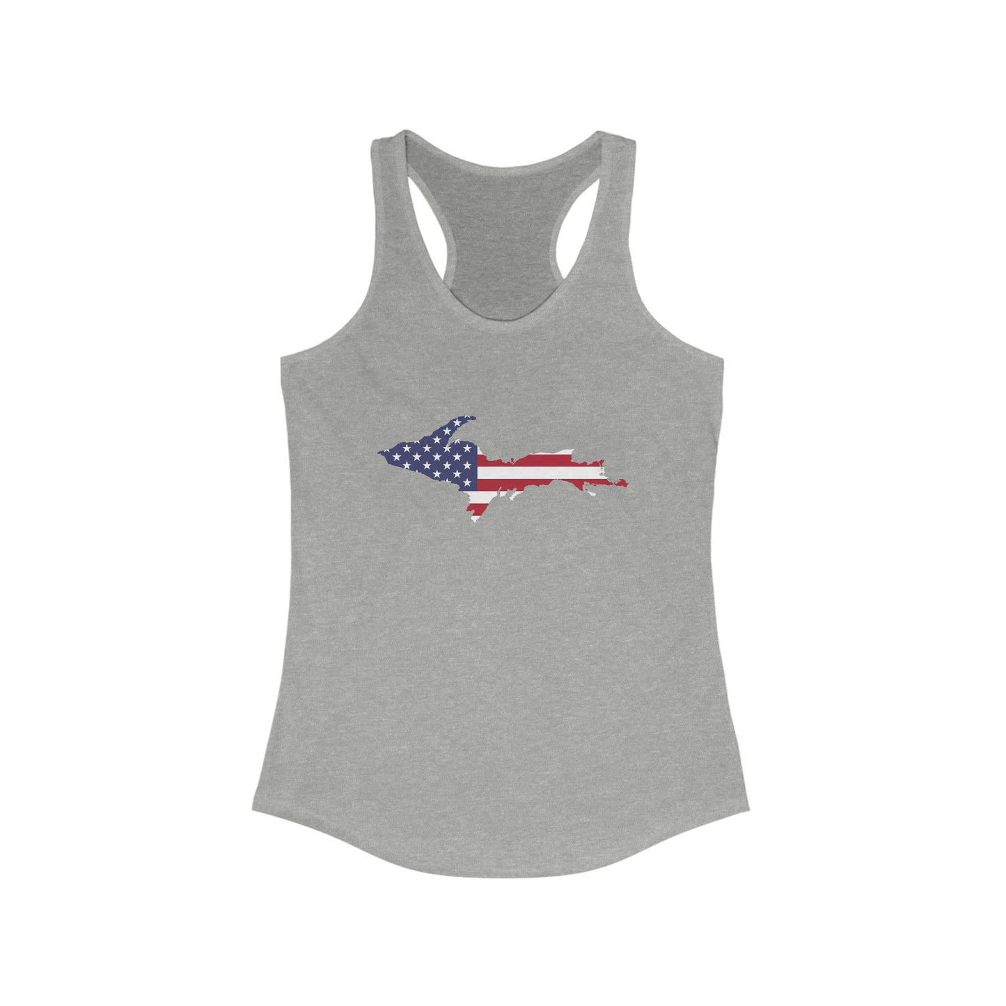 Michigan Upper Peninsula Tank Top (w/ MI USA Flag Outline) | Women's Racerback