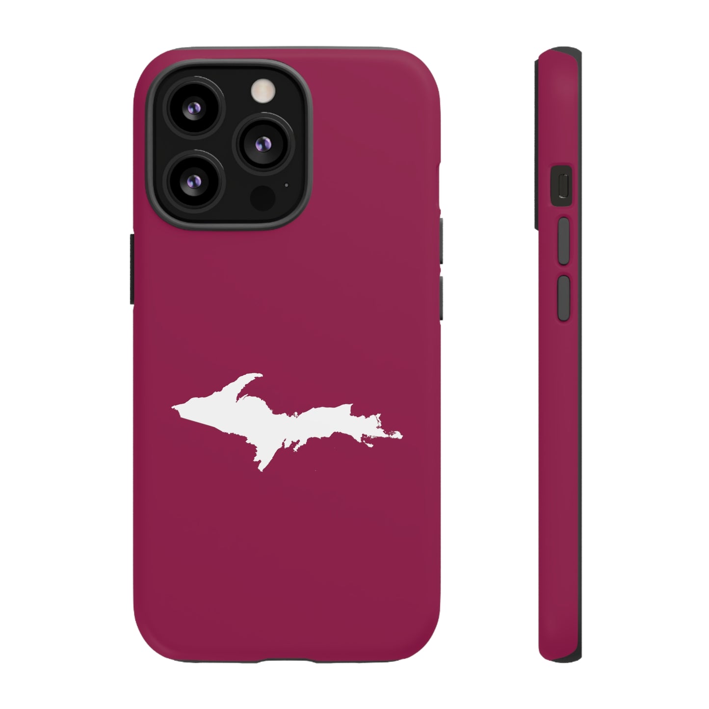 Michigan Upper Peninsula Tough Phone Case (Ruby Red w/ UP Outline) | Apple iPhone