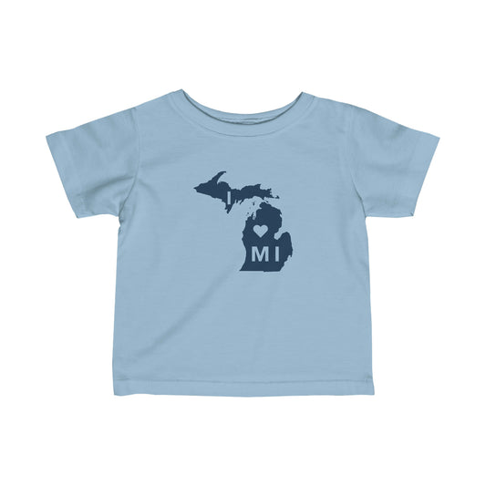 Michigan 'I ♡ MI' T-Shirt (Full Body Outline) |  Infant Short Sleeve