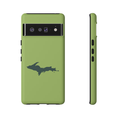 Michigan Upper Peninsula Tough Phone Case (Gooseberry Green w/ Green UP Outline) | Samsung & Pixel Android