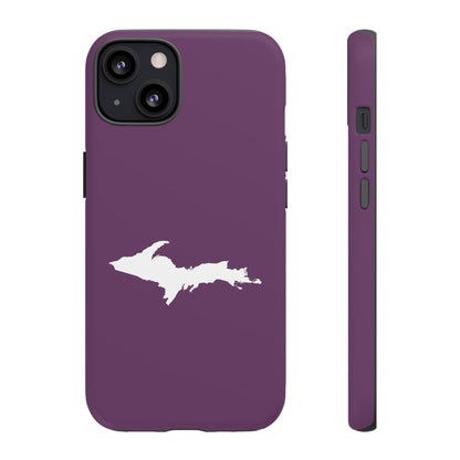 Michigan Upper Peninsula Tough Phone Case (Plum w/ UP Outline) | Apple iPhone