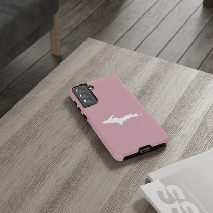 Michigan Upper Peninsula Tough Phone Case (Pink w/ White UP Outline) | Samsung & Pixel Android