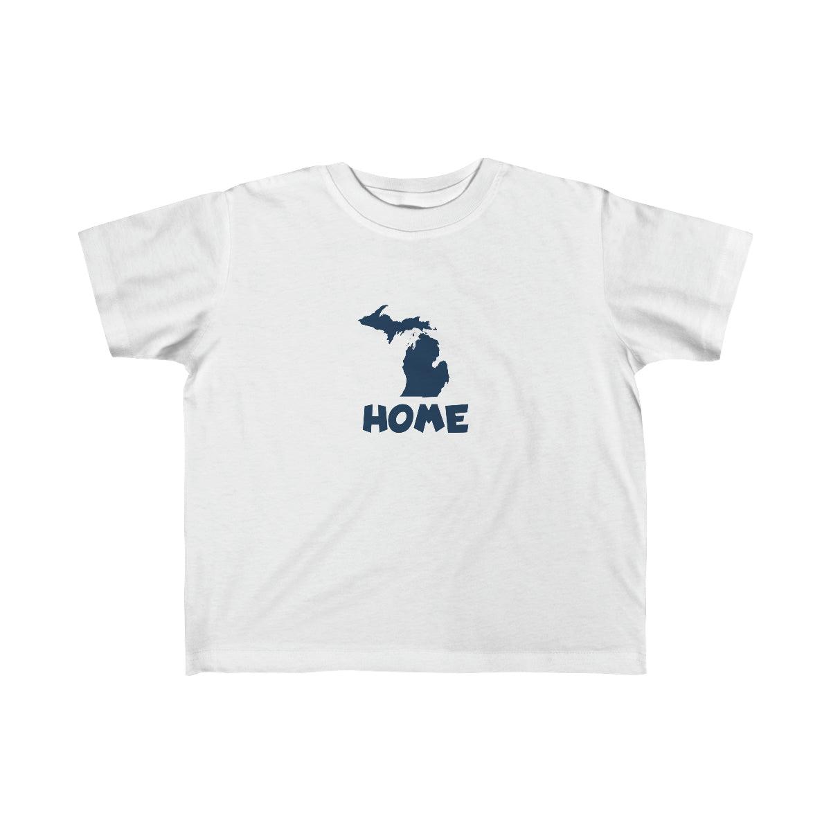 Michigan 'Home' T-Shirt  (Whimsical Sans Font) | Toddler Short Sleeve - Circumspice Michigan