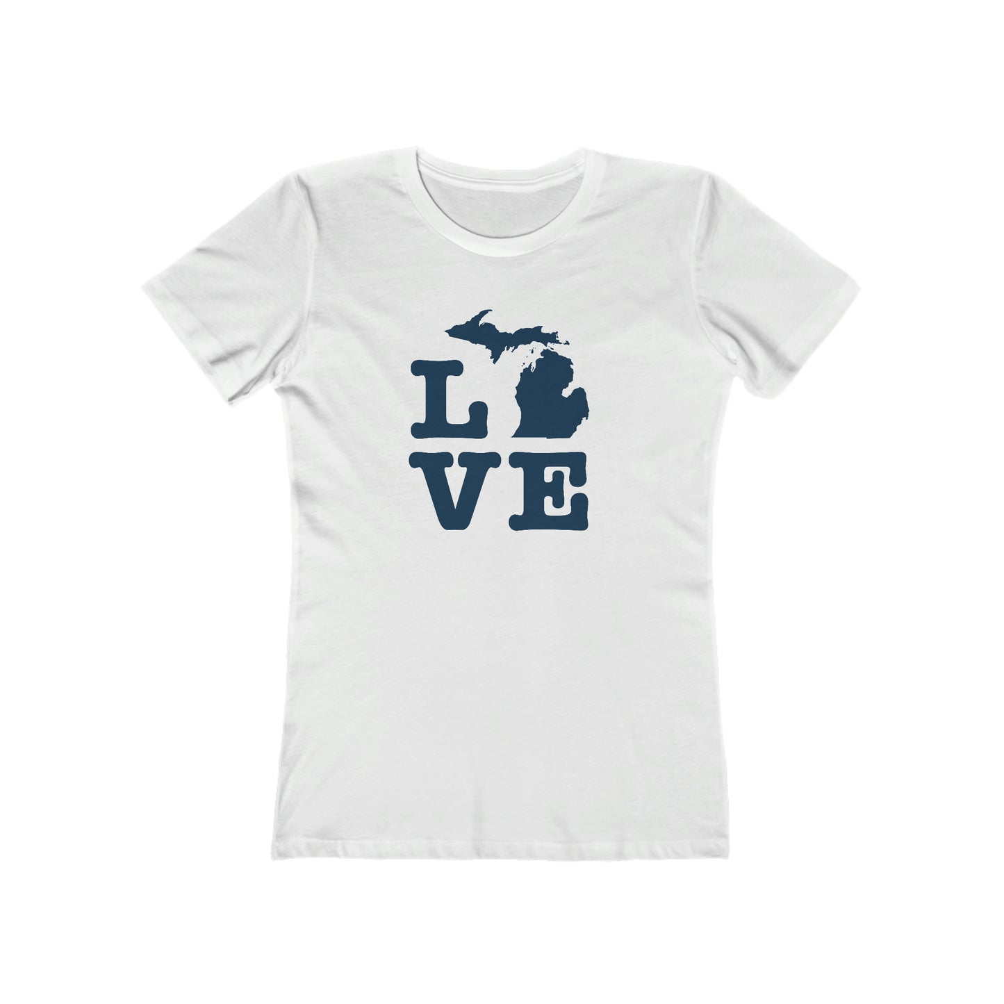 Michigan 'Love' T-Shirt (Typewriter Font) | Women's Boyfriend Cut