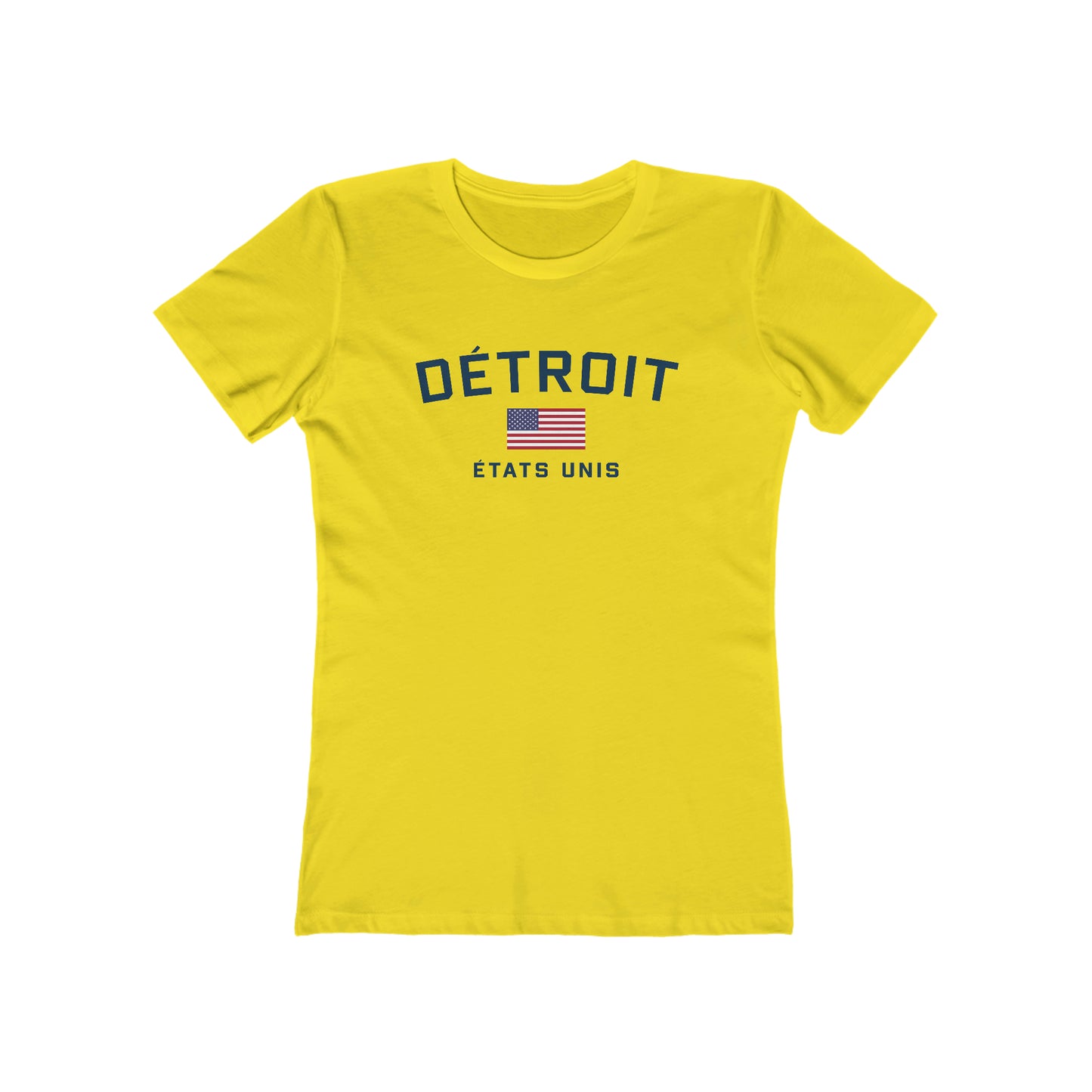 'Détroit États Unis' T-Shirt (w/USA Flag Outline) | Women's Boyfriend Cut