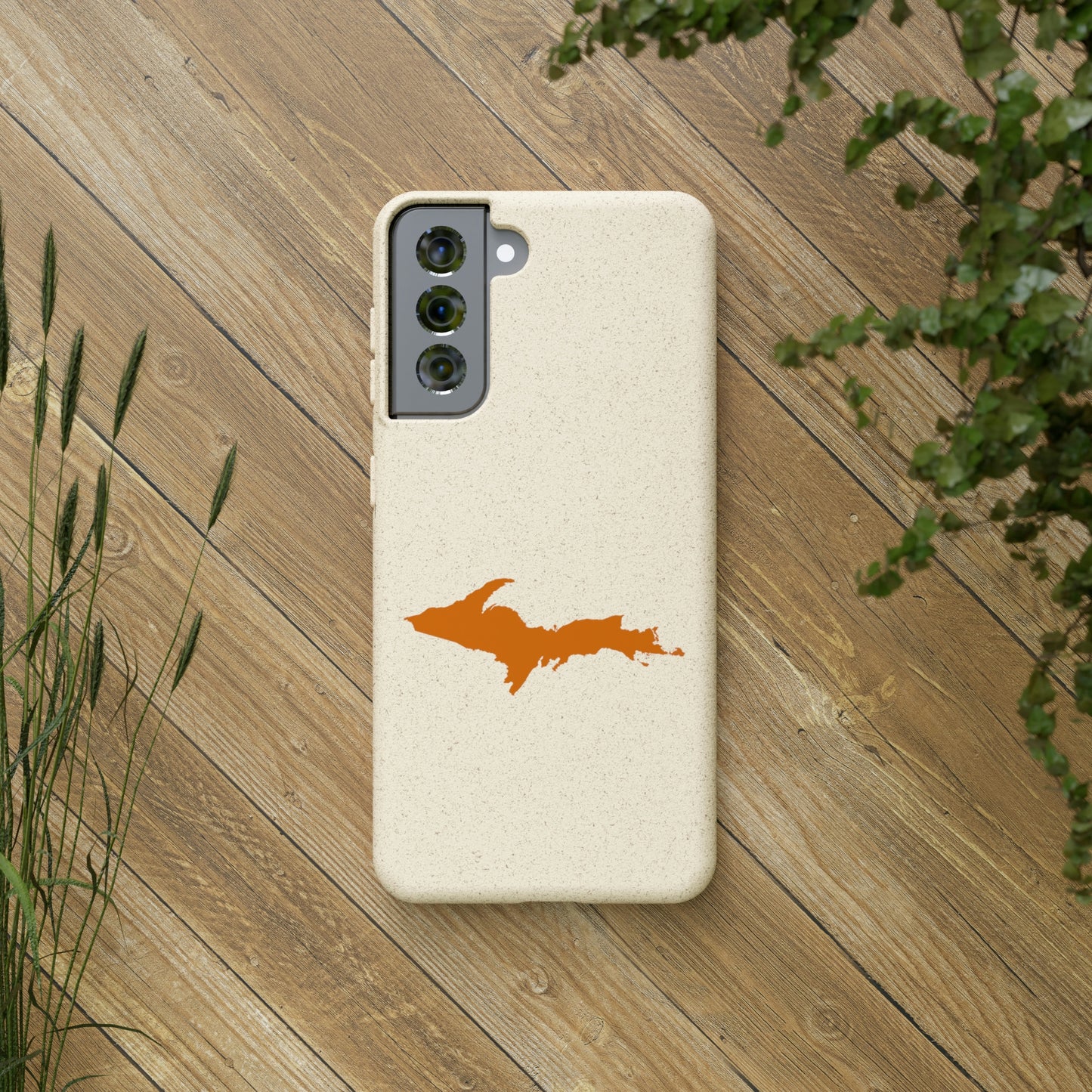 Michigan Upper Peninsula Biodegradable Phone Cases (w/ Orange UP Outline) | Samsung Android