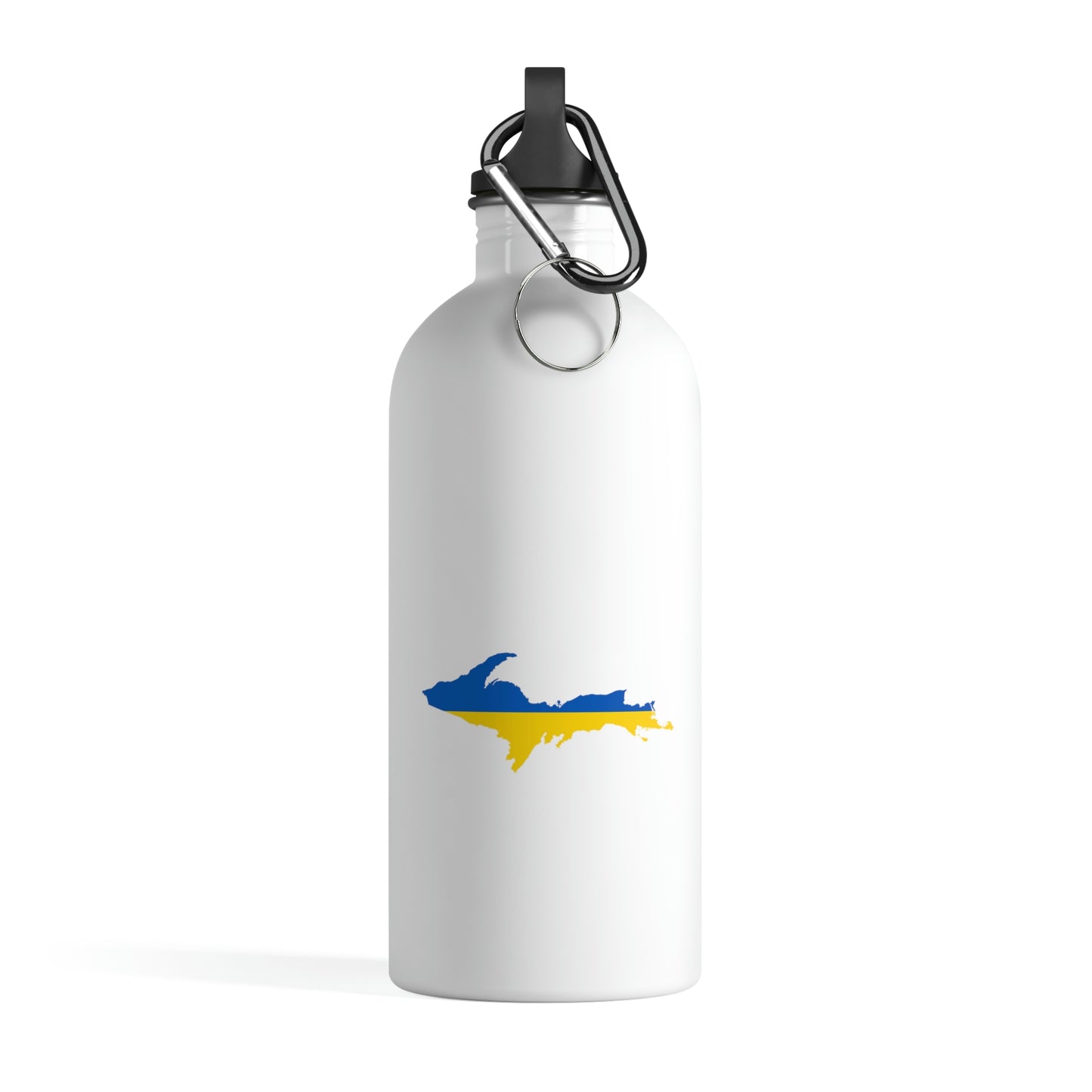 Michigan Upper Peninsula Water Bottle (w/ UP Ukraine Flag Outline) | 14oz Stainless Steel