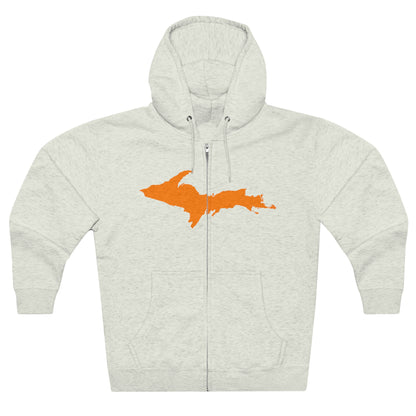 Michigan Upper Peninsula Full-Zip Hoodie (w/ Orange UP Outline)