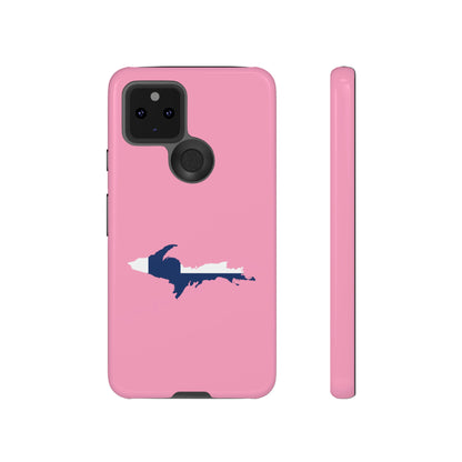 Michigan Upper Peninsula Tough Phone Case ('67 Caddie Pink w/ UP Finland Flag Outline) | Samsung & Pixel Android