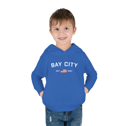 'Bay City EST 1837' Hoodie (w/USA Flag Outline) | Unisex Toddler