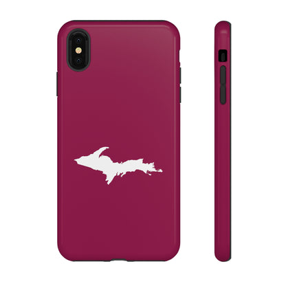 Michigan Upper Peninsula Tough Phone Case (Ruby Red w/ UP Outline) | Apple iPhone