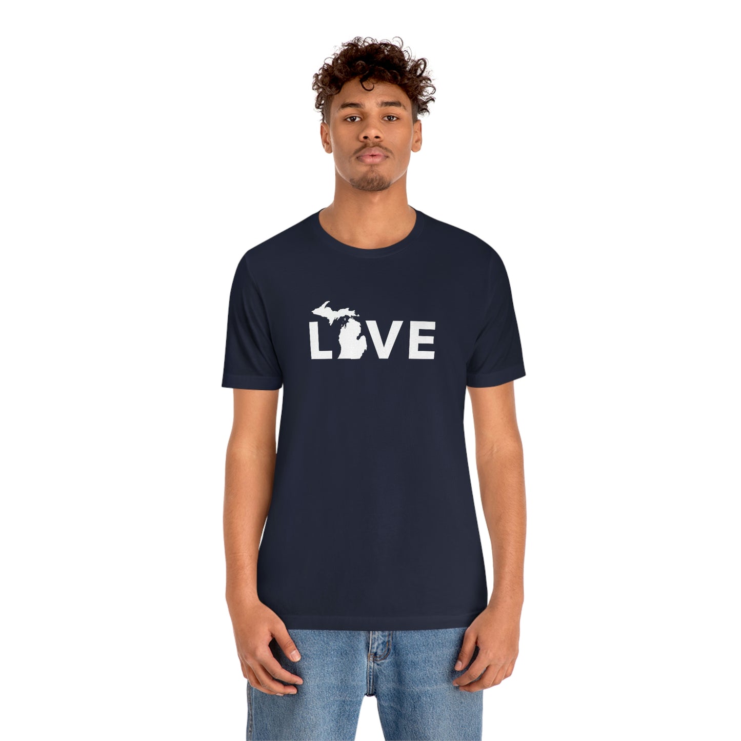 Michigan 'Love' T-Shirt (Geometric Sans Font) | Unisex Standard Fit