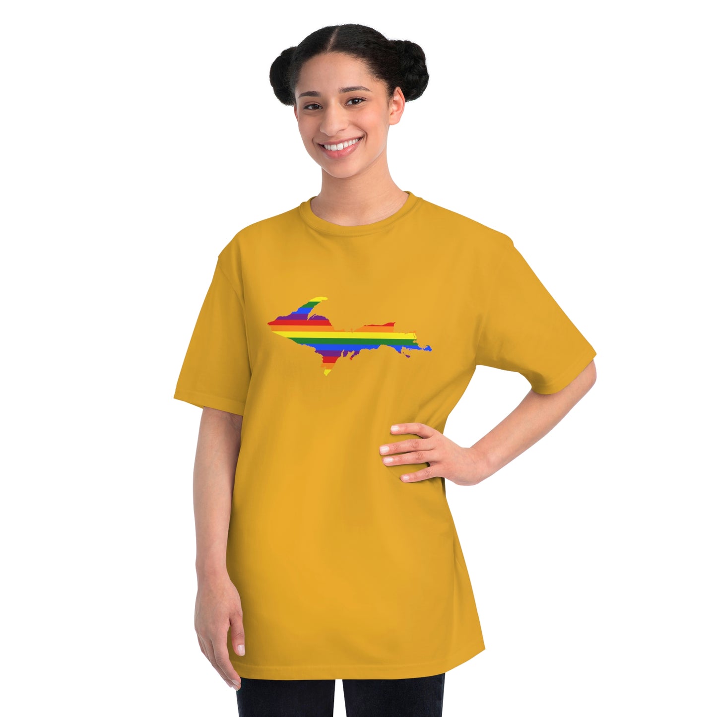 Michigan Upper Peninsula T-Shirt (w/ UP Pride Flag Outline) | Organic Unisex