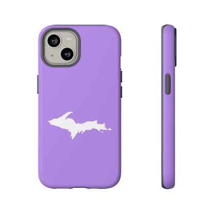 Michigan Upper Peninsula Tough Phone Case (Lavender w/ UP Outline) | Apple iPhone