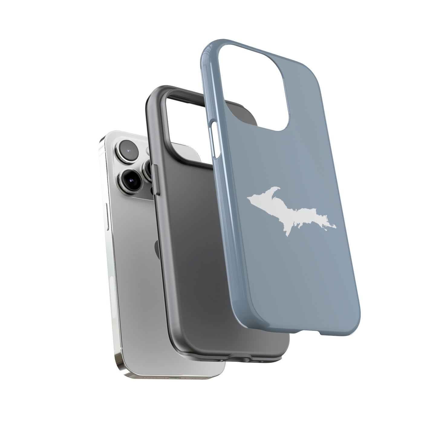 Michigan Upper Peninsula Tough Phone Case (B24 Liberator Grey w/ UP Outline) | Apple iPhone