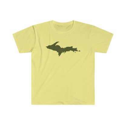 Michigan Upper Peninsula T-Shirt (w/ Army Green UP Outline) | Unisex Budget