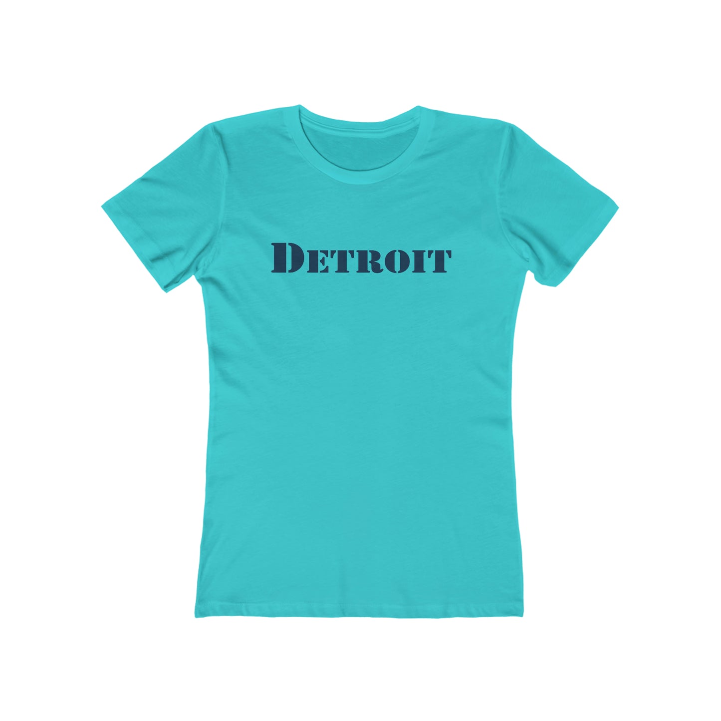 'Detroit' T-Shirt (Army Stencil Font) | Women's Boyfriend Cut