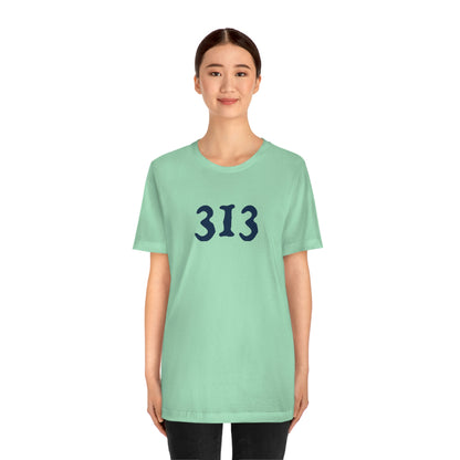 Detroit '313' T-Shirt (Woodcut Font) | Unisex Standard Fit