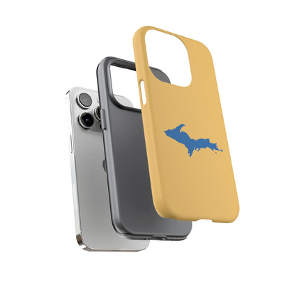 Michigan Upper Peninsula Tough Phone Case (Citrine w/ Azure UP Outline) | Apple iPhone