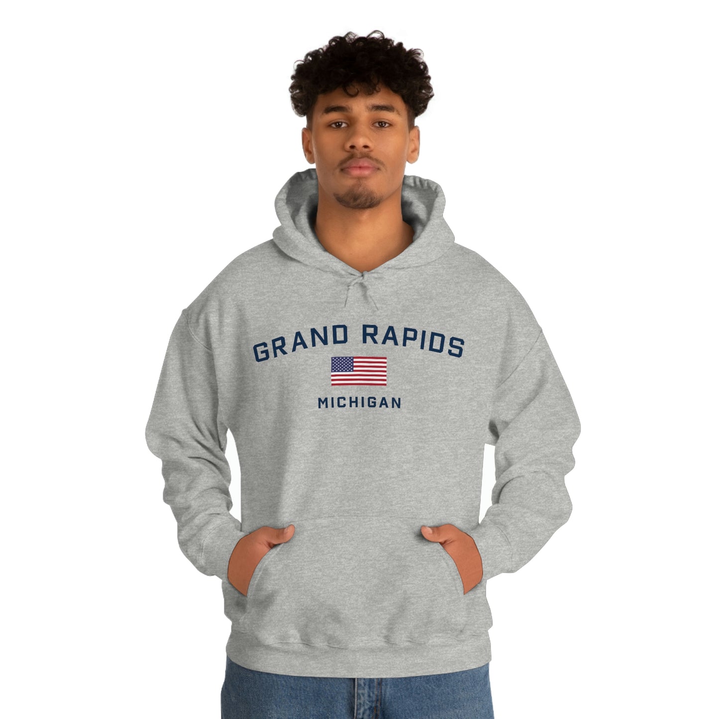 'Grand Rapids Michigan' (w/USA Flag Outline) | Unisex Standard