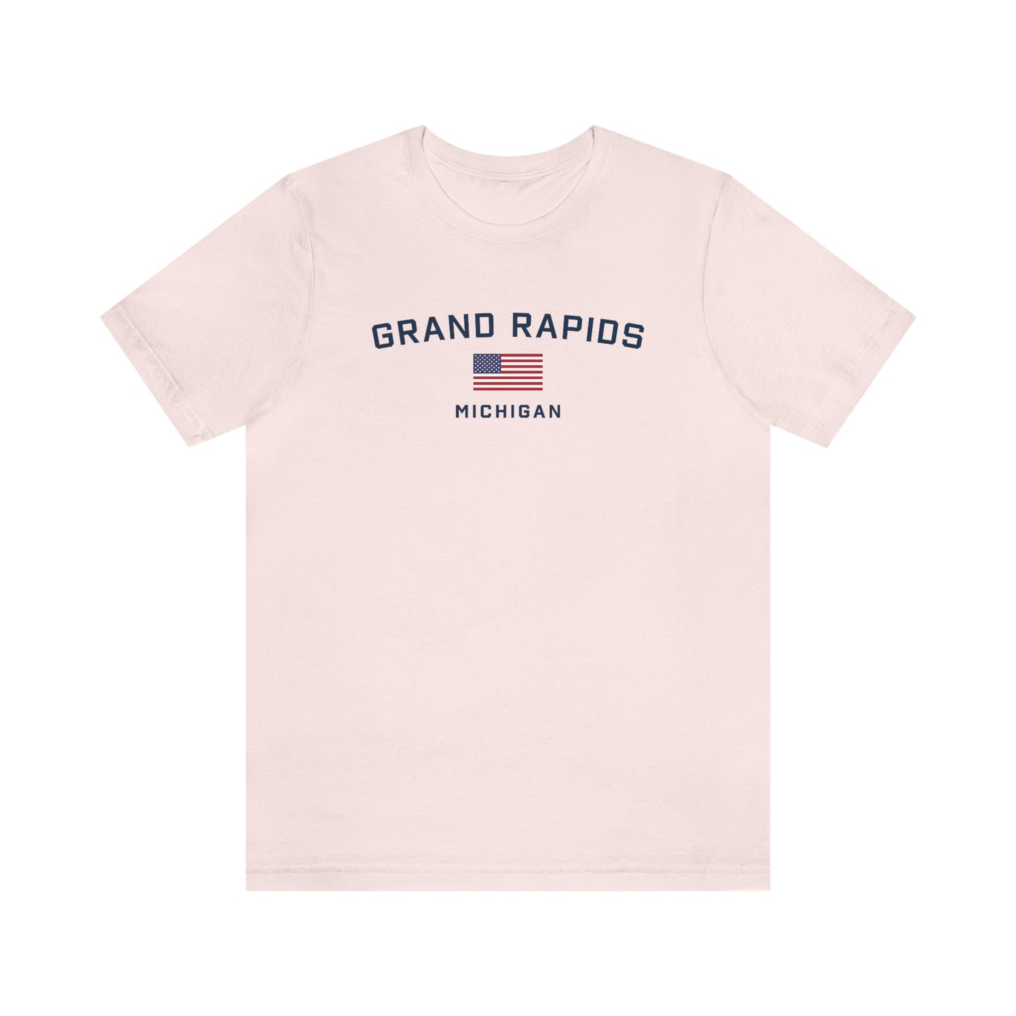 'Grand Rapids Michigan' T-Shirt (w/USA Flag Outline) | Unisex Standard Fit