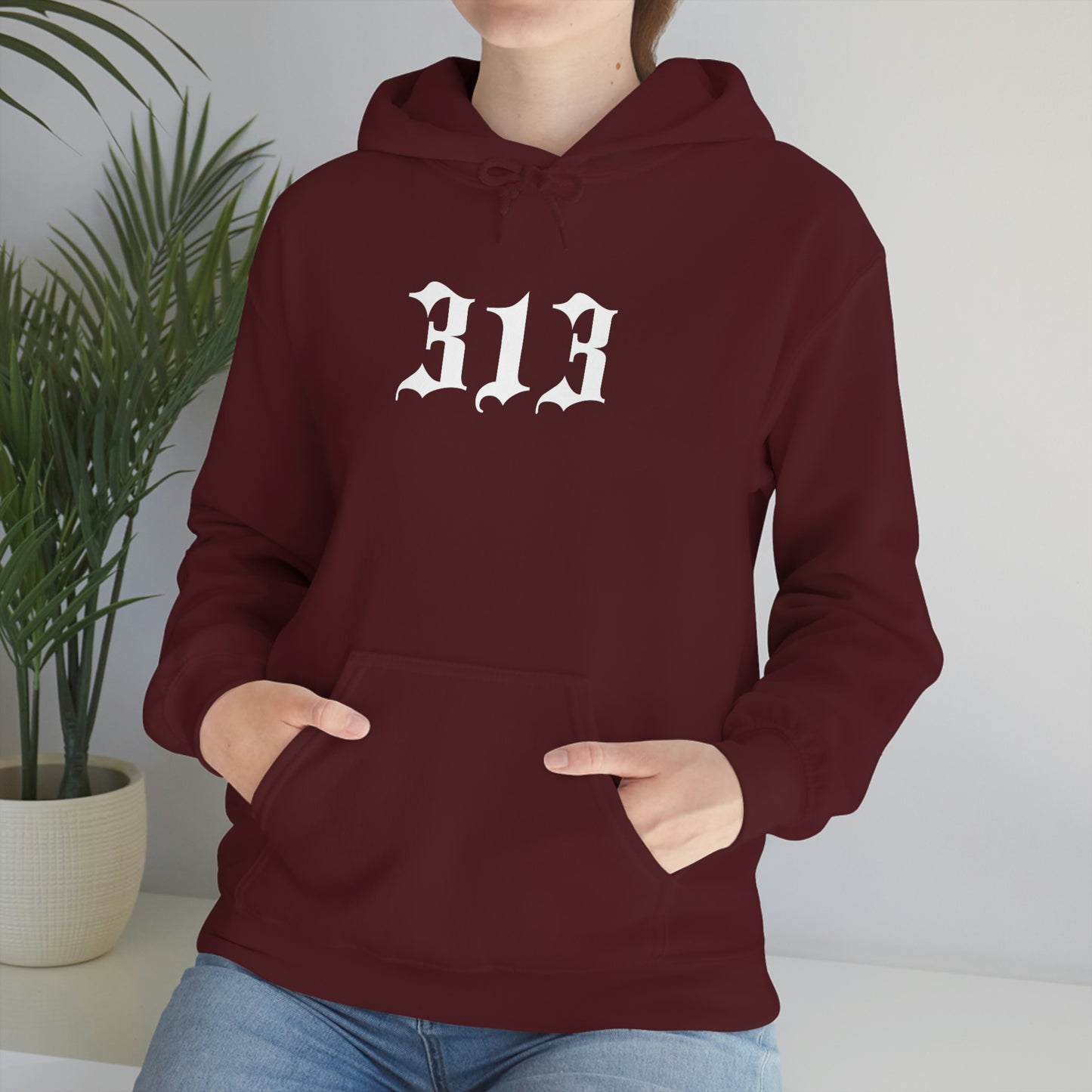 Detroit '313' Hoodie (Old English Font) | Unisex Standard