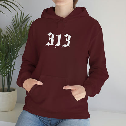 Detroit '313' Hoodie (Old English Font) | Unisex Standard