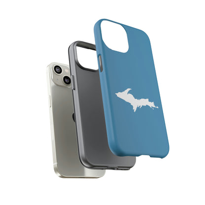 Michigan Upper Peninsula Tough Phone Case (Lake Michigan Blue w/ UP Outline) | Apple iPhone