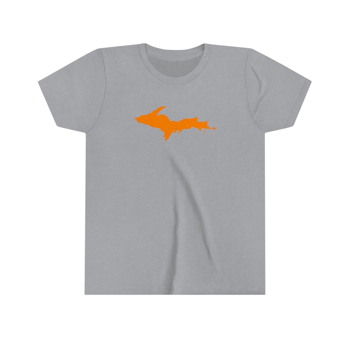 Michigan Upper Peninsula T-Shirt (w/ Orange UP Outline) | Youth Short Sleeve