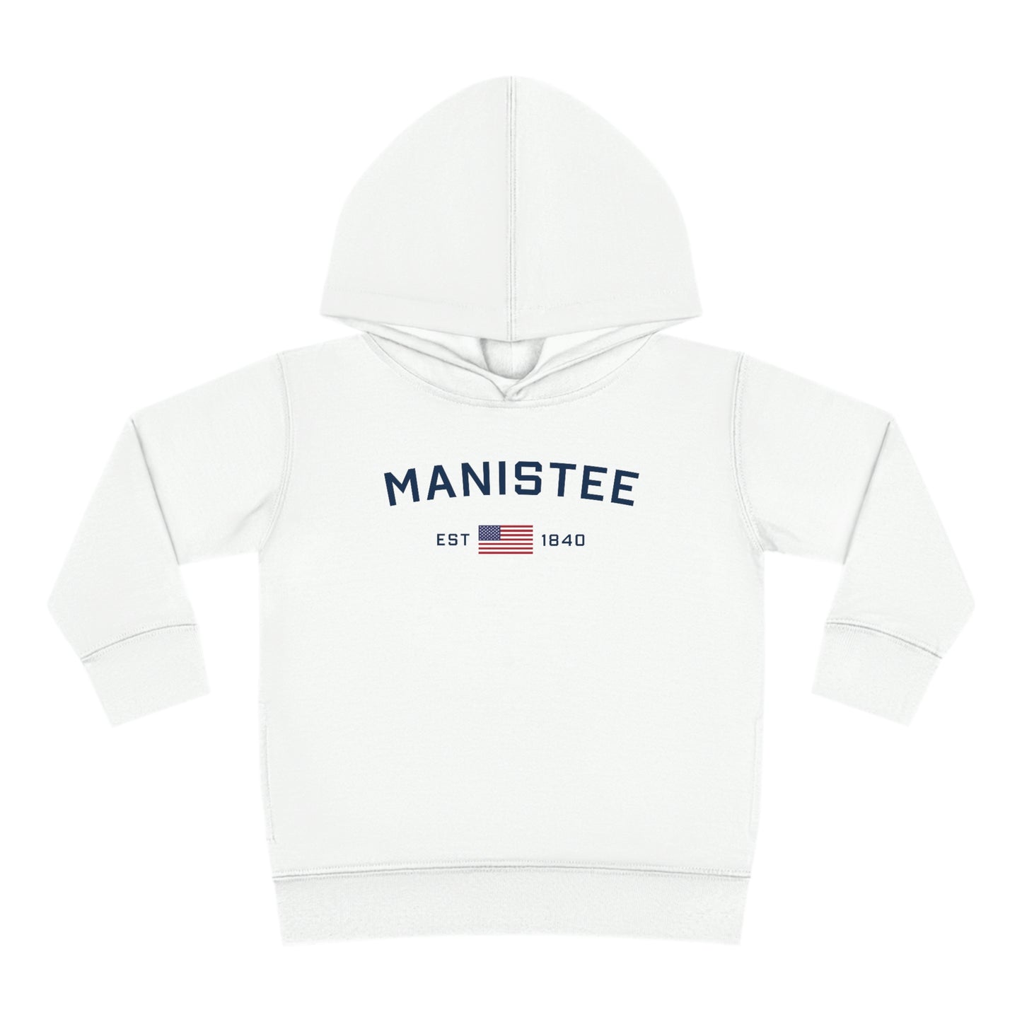 'Manistee EST 1840' Hoodie (w/USA Flag Outline) | Unisex Toddler