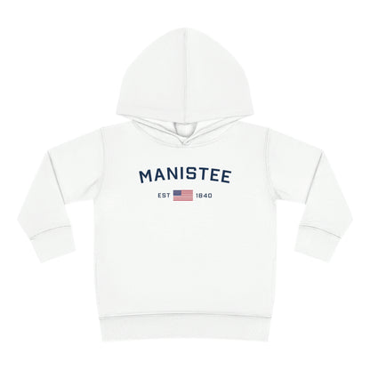 'Manistee EST 1840' Hoodie (w/USA Flag Outline) | Unisex Toddler