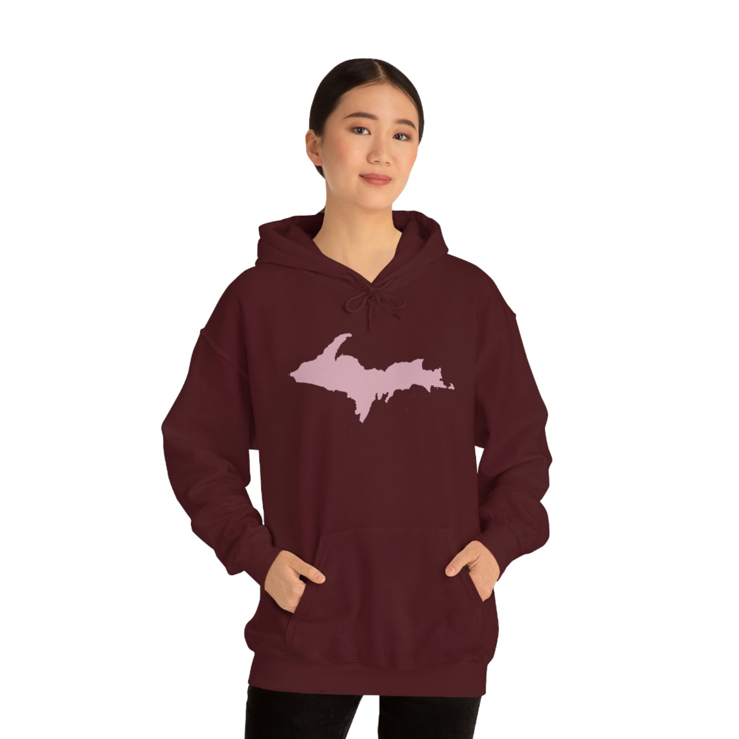 Michigan Upper Peninsula Hoodie (w/ Pink U.P. Outline) | Unisex Standard